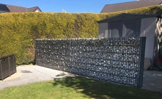 Green gabion fence