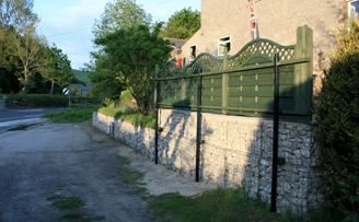 Ellen' retaining wall and driveway using gabion baskets