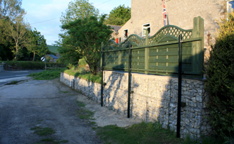 Ellen' retaining wall and driveway using gabion baskets