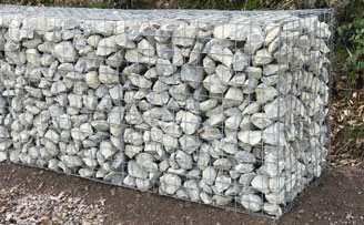 Gabion Baskets filled with Kentish ragstone Gabion Baskets filled with Kentish ragstone