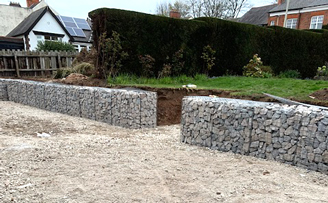Gabion Retaining wall using Granite A Gabion Retaining wall using Granite A